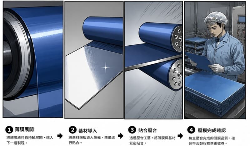 不鏽鋼板材貼感光膜